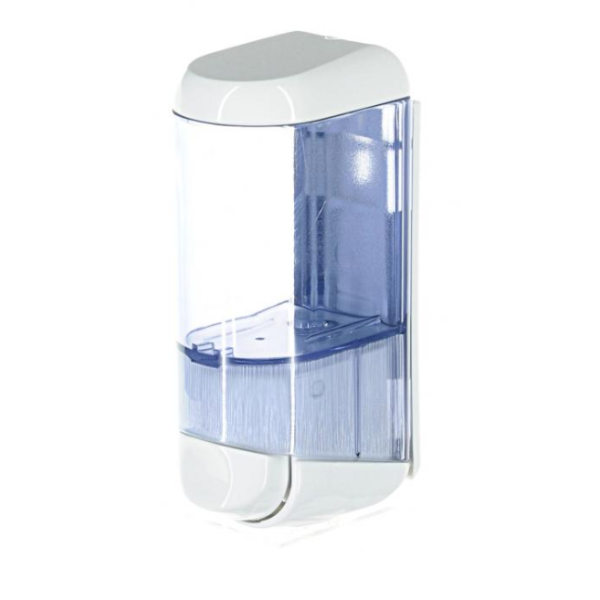 Merida Dozownik mydła w płynie transparentny biały 170 ml uzupełniany z kanistra